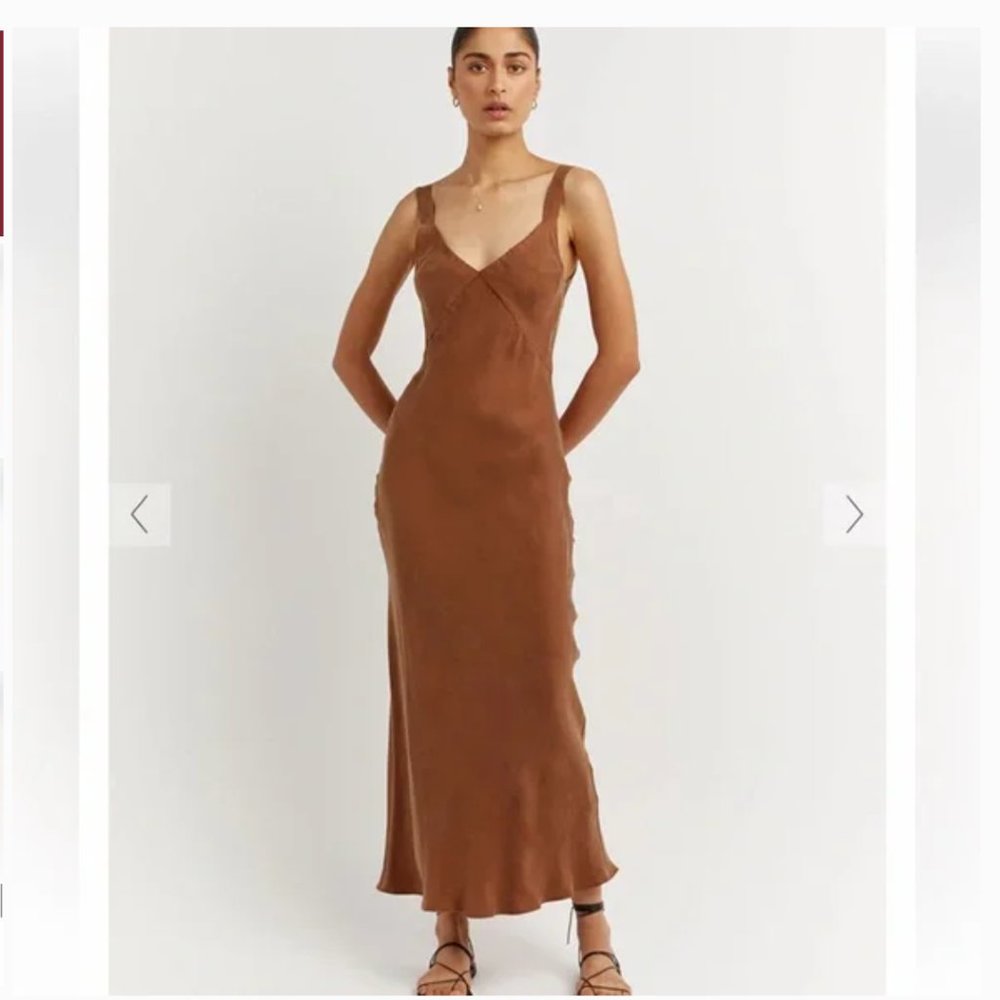 DISSH Brown Slip Midi Dress